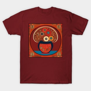 Abstract Flowers in a Red Vase T-Shirt